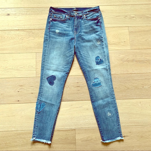 7 for all mankind heart patch jeans